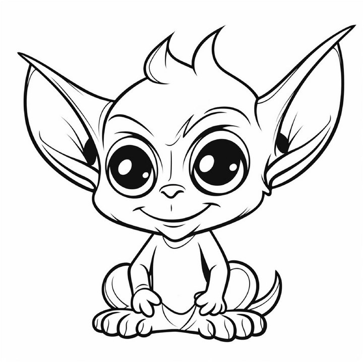 malvorlage-kobold-laechelnd-zeichenkunst