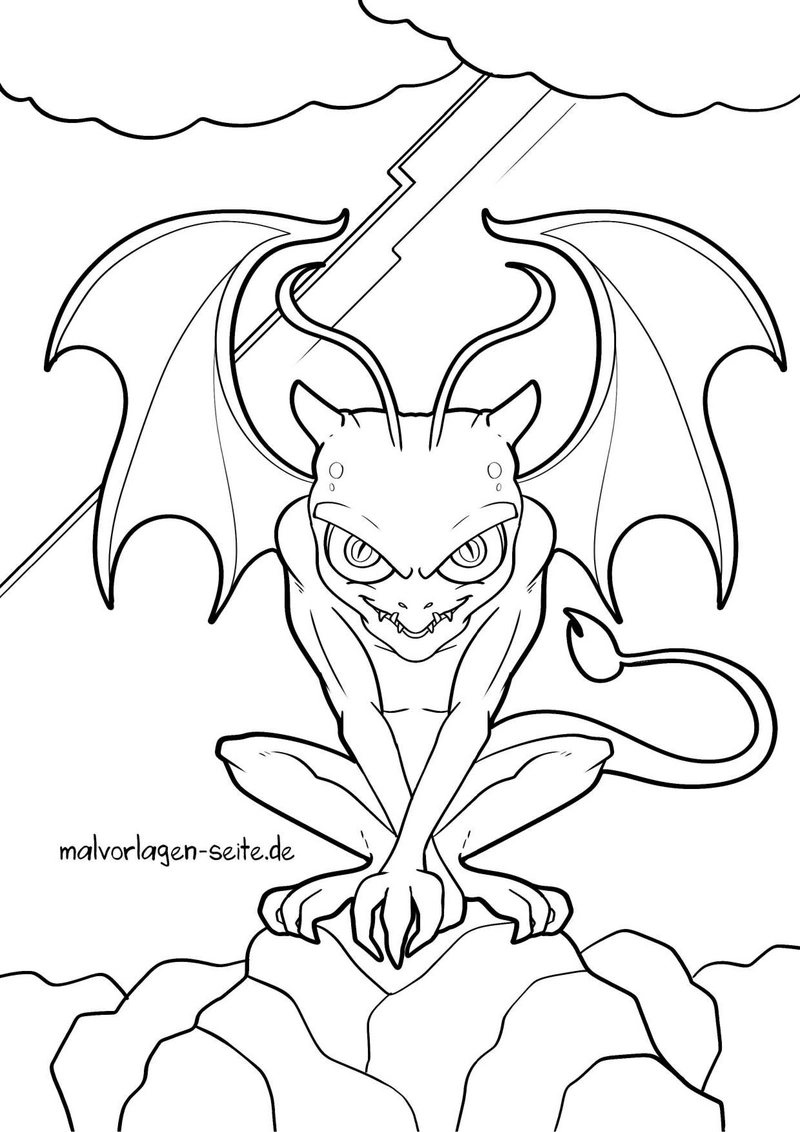 malvorlage-kobold-mit-fluegeln-und-blitz