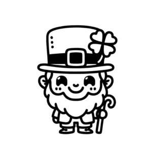 malvorlage-kobold-mit-kleeblatt-ausmalen