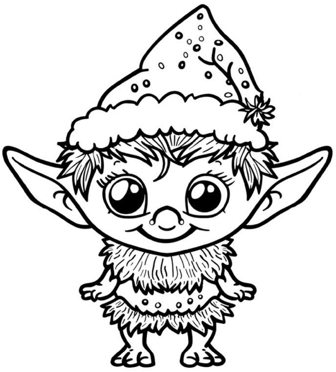 malvorlage-kobold-mit-weihnachtsmuetze