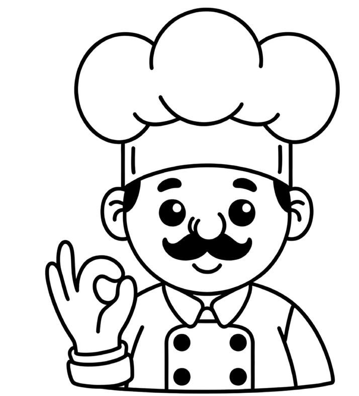 malvorlage-koch-mit-ok-zeichen