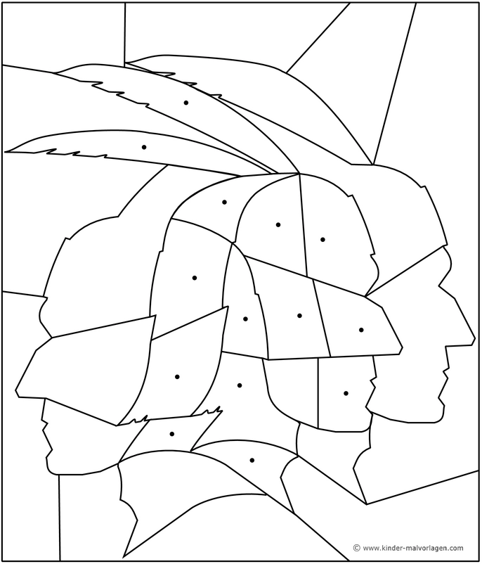 malvorlage-koepfe-in-geometrischen-formen