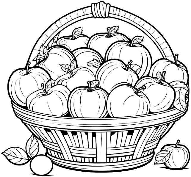 malvorlage-korb-voller-aepfel