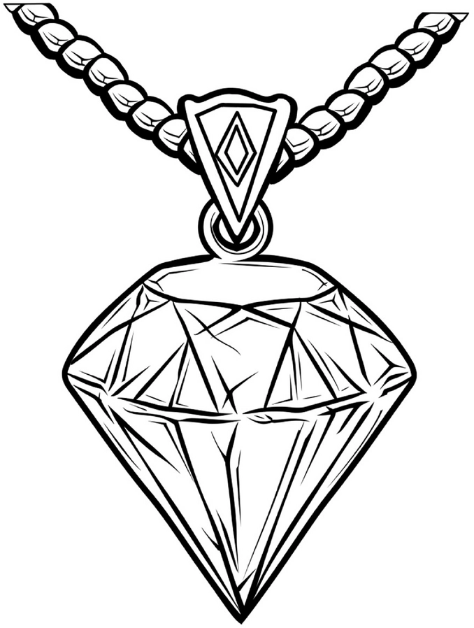 malvorlage-kostbarer-diamant-an-einer-kette