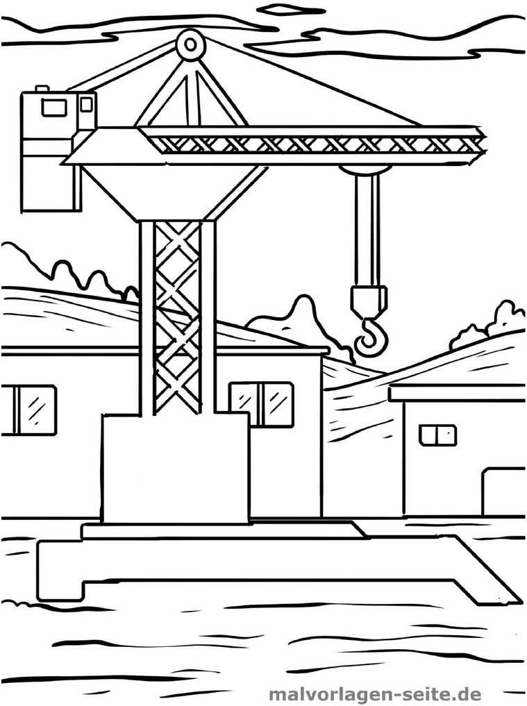 malvorlage-kran-auf-baustelle