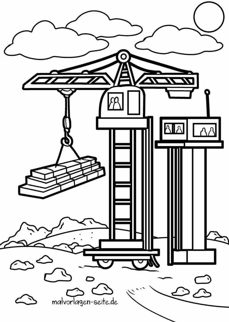 malvorlage-kran-auf-baustelle