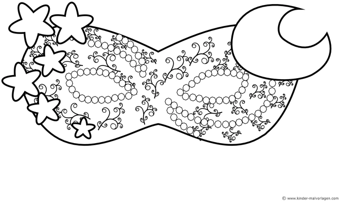malvorlage-kreative-maske-mit-sternen-und-mond