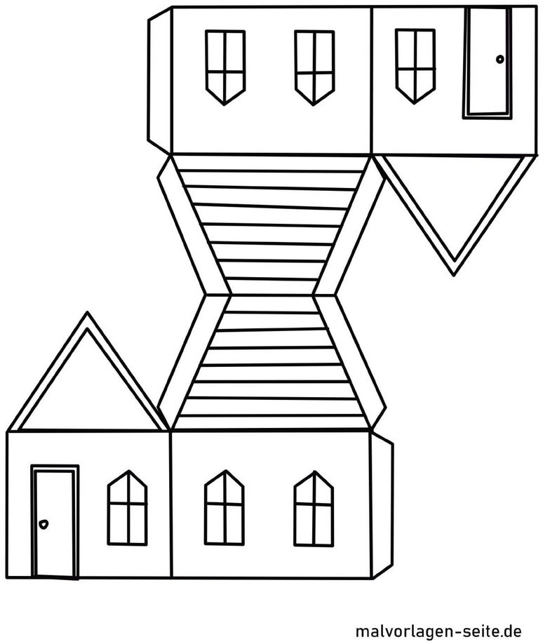 malvorlage-kreatives-haus-mit-treppen-und-fenstern