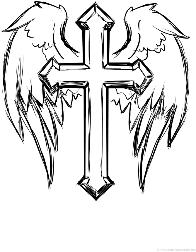malvorlage-kreuz-mit-fluegeln
