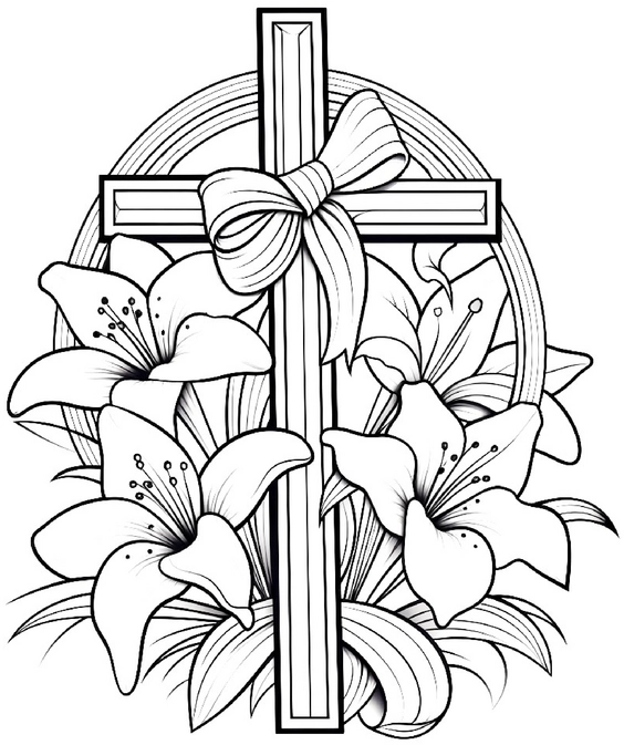 malvorlage-kreuz-mit-lilien