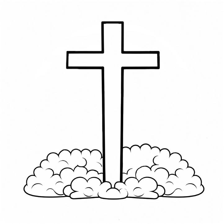 malvorlage-kreuz-umgeben-von-wolken