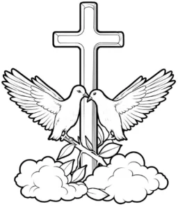 malvorlage-kreuz-und-tauben-symbole