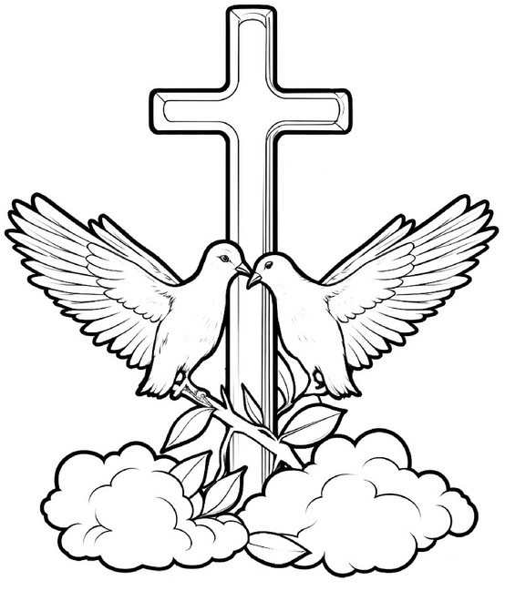 malvorlage-kreuz-und-tauben-symbole