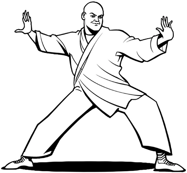 malvorlage-krieger-in-dynamischer-pose