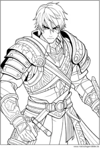 malvorlage-krieger-in-ruestung-ausmalbild