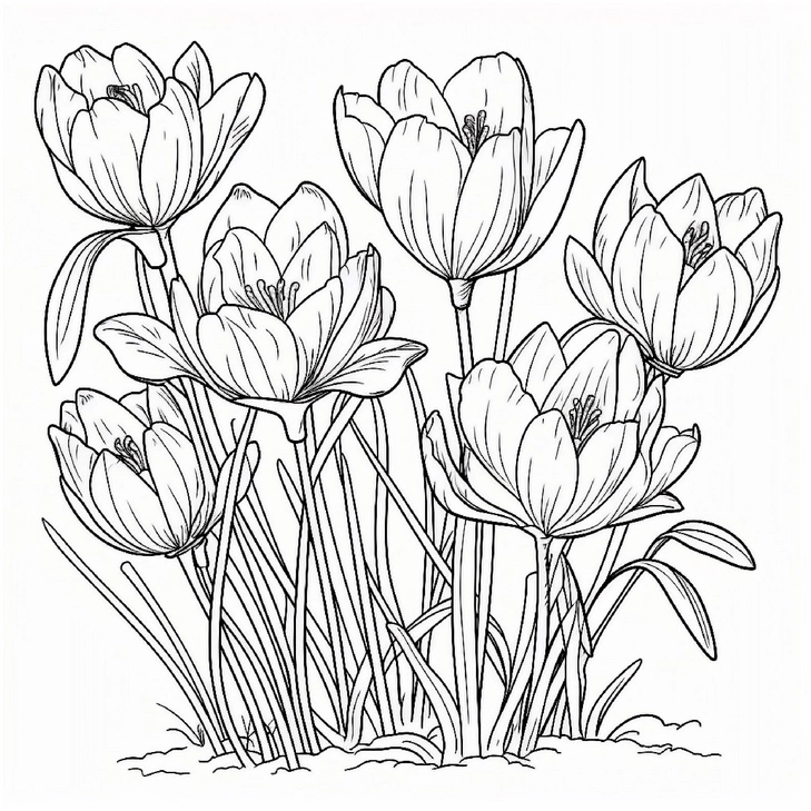 malvorlage-krokusblueten-fruehling