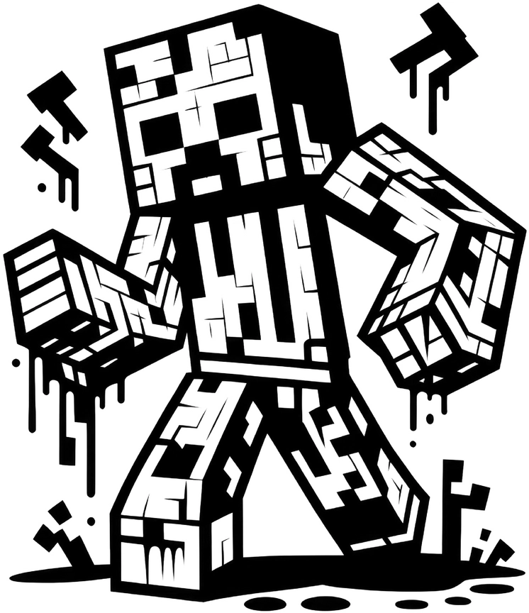 malvorlage-kubistisches-monster-aus-geometrischen-formen