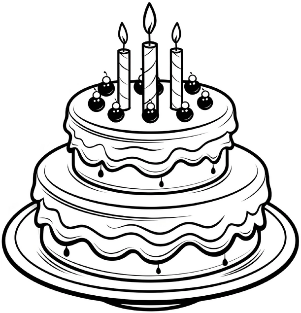 malvorlage-kuchen-mit-kerzen-fuer-geburtstagsfeiern