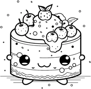 malvorlage-kuchen-mit-kirschen-und-sahne