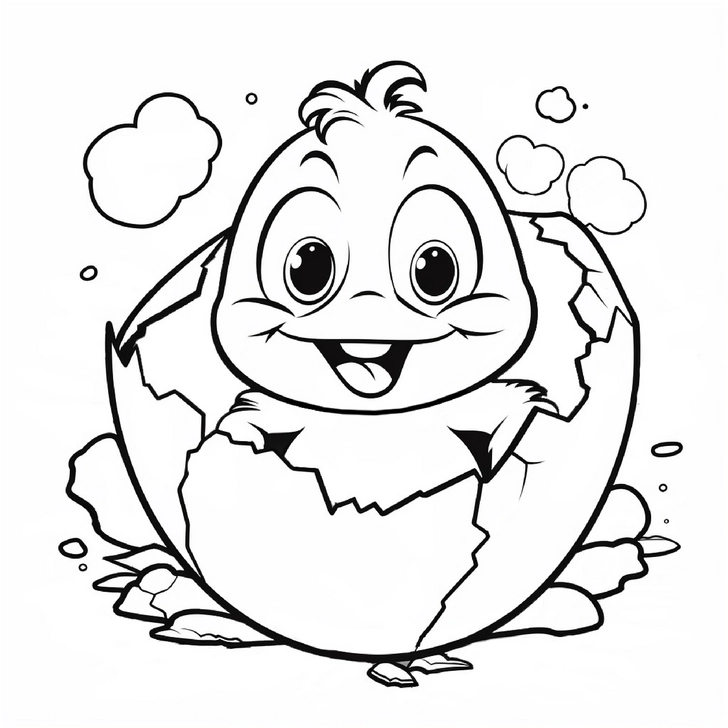 malvorlage-kueken-aus-ei-schluepfen