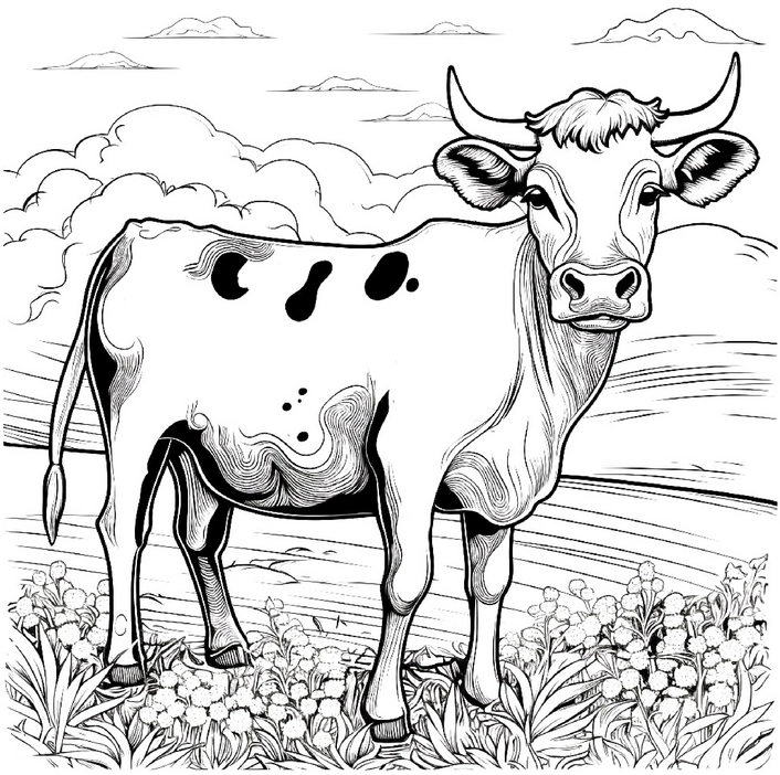 malvorlage-kuh-auf-bauernhof-und-natur