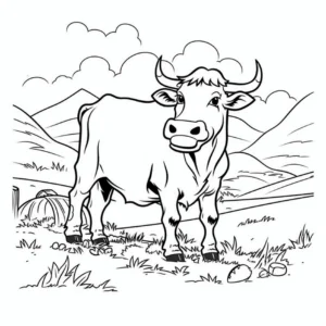 malvorlage-kuh-in-der-natur
