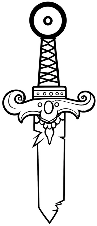 malvorlage-kunstvoll-gestaltetes-schwert