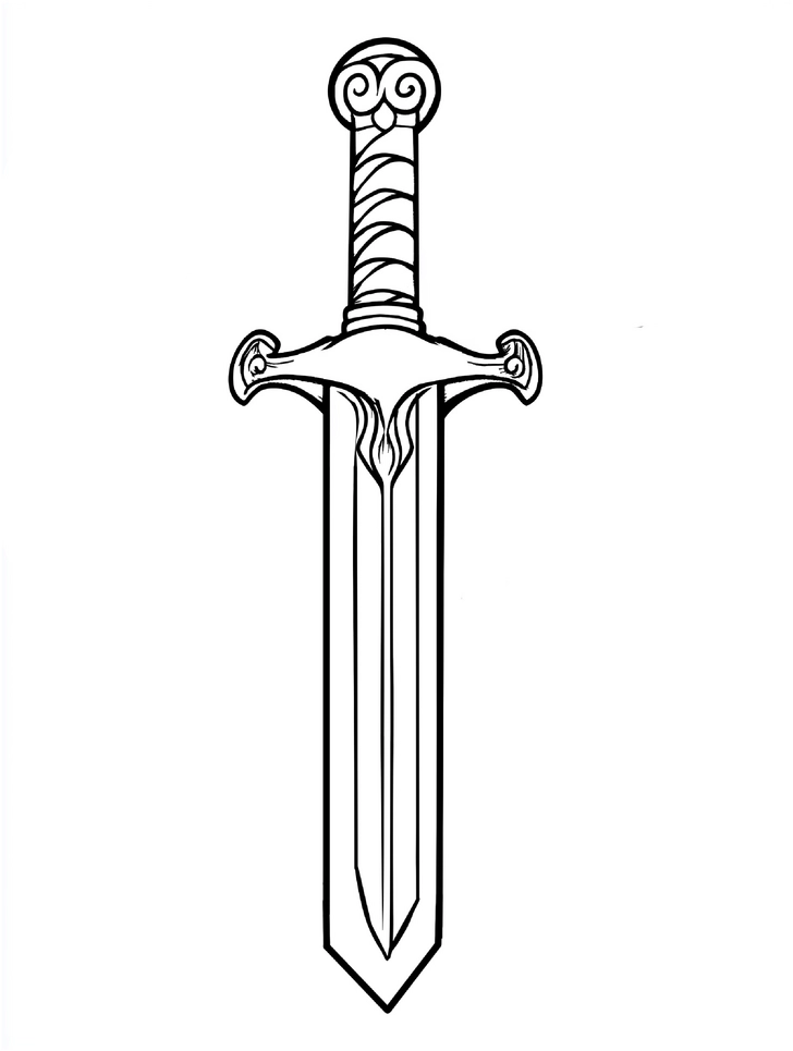 malvorlage-kunstvolles-schwert-fuer-kreative-koepfe