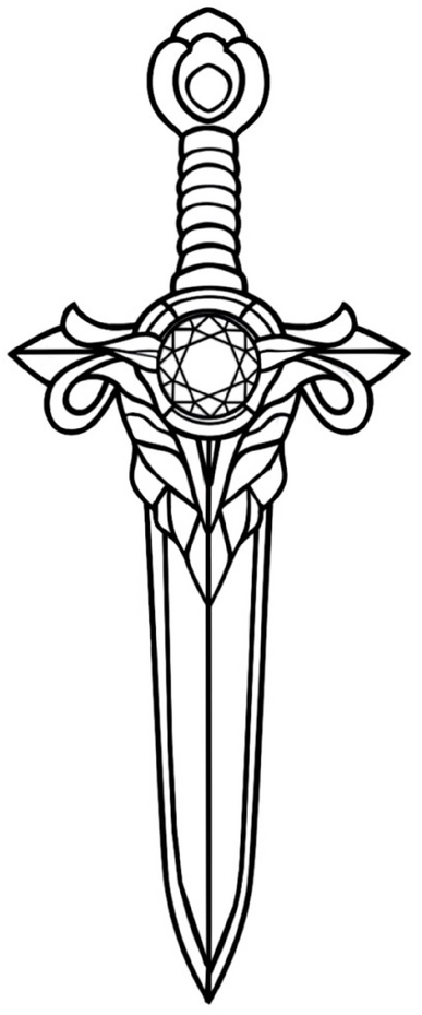 malvorlage-kunstvolles-schwert-mit-details