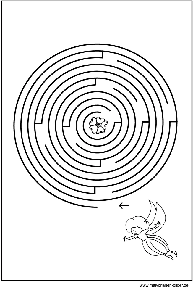malvorlage-labyrinth-mit-fee-ausmalen