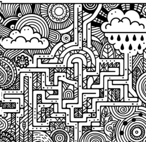 malvorlage-labyrinth-wolken-geometrische-muster