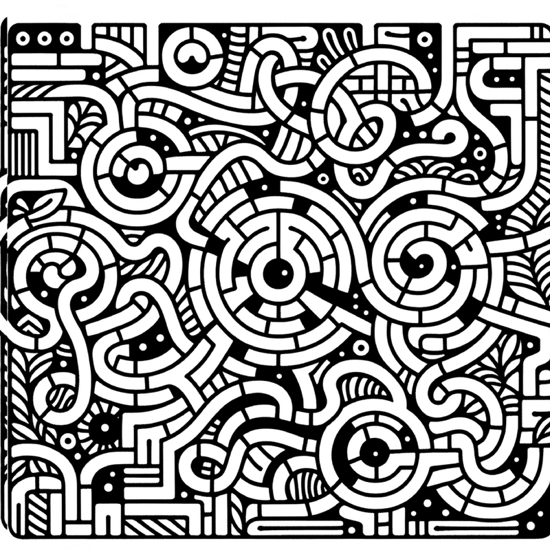 malvorlage-labyrinthartige-muster-und-geometrische-formen