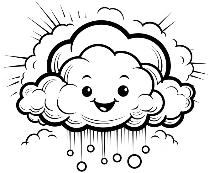 malvorlage-laechelnde-wolke-mit-regentropfen