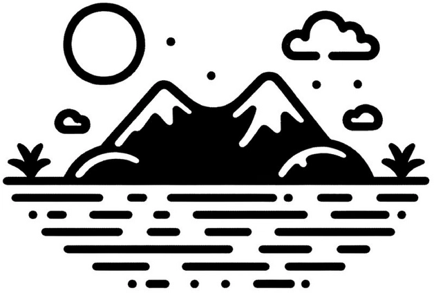 malvorlage-landschaft-mit-bergen-und-sonne
