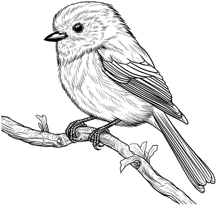 malvorlage-langschwanz-buschmeise-auf-ast