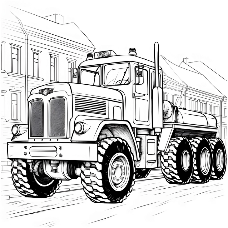 malvorlage-lastwagen-auf-stadtstrasse