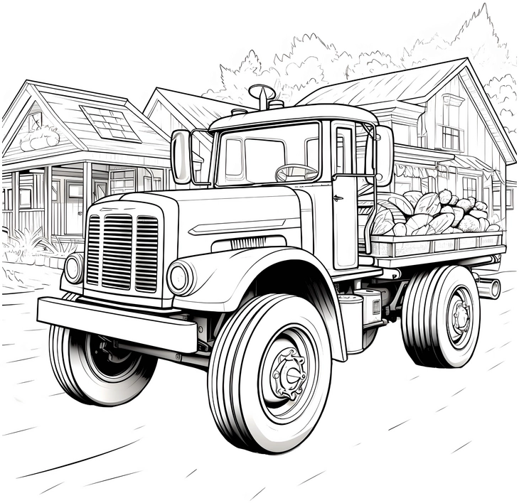 malvorlage-lastwagen-mit-materialien-im-hintergrund