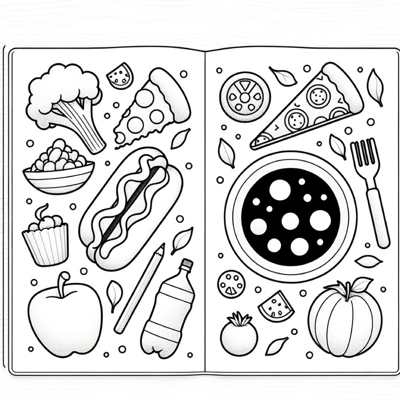 malvorlage-lebensmittel-pizza-obst-gemuese