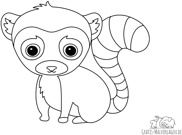 malvorlage-lemur-grosse-augen-gestreifter-schwanz