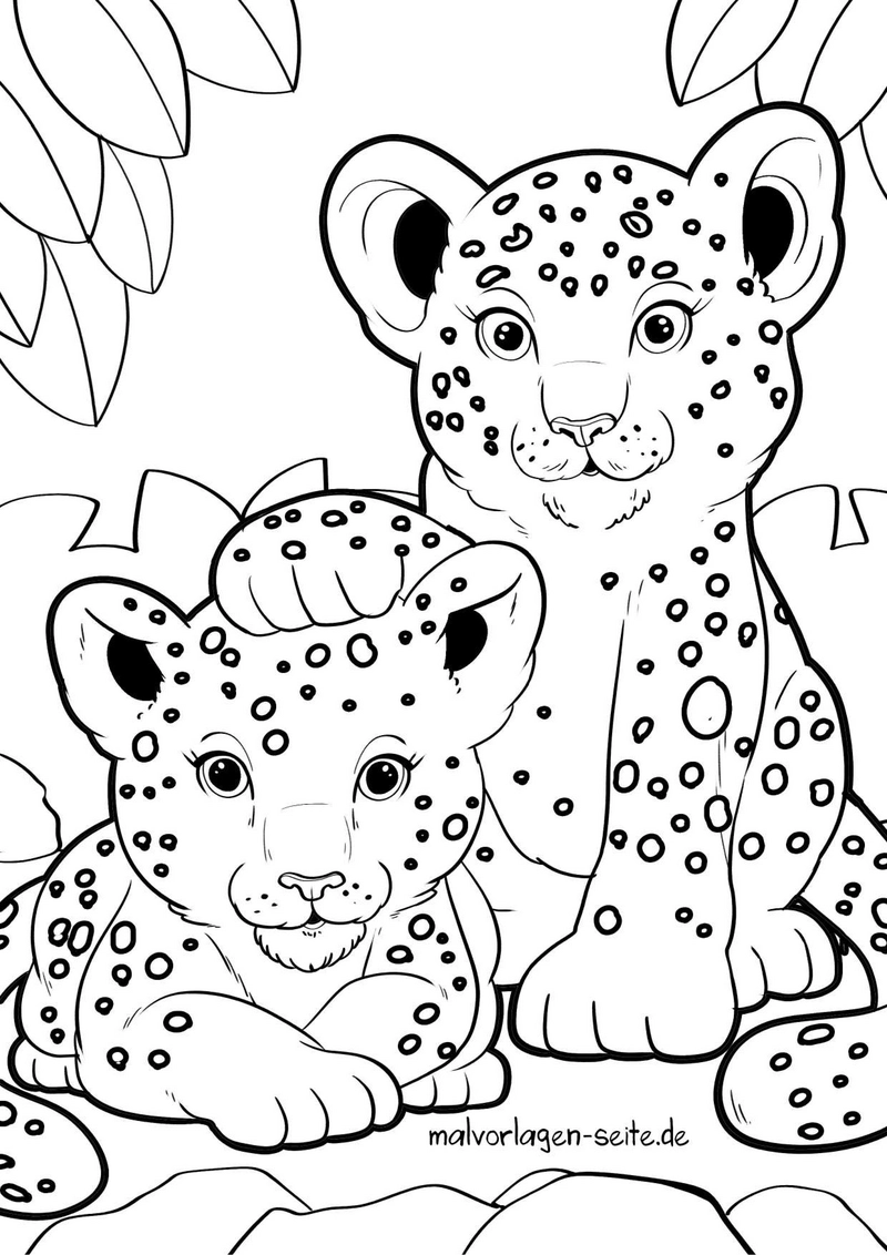 malvorlage-leopardenbabys-im-dschungel