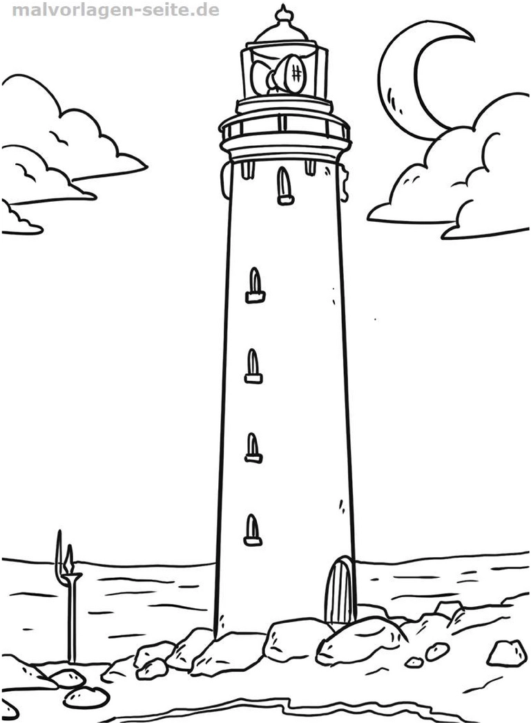malvorlage-leuchtturm-an-der-kueste-mit-wolken-und-mond