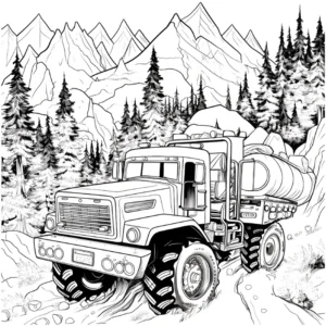 malvorlage-lkw-in-berglandschaft