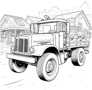 malvorlage-lkw-mit-gemuesen-auf-der-strasse