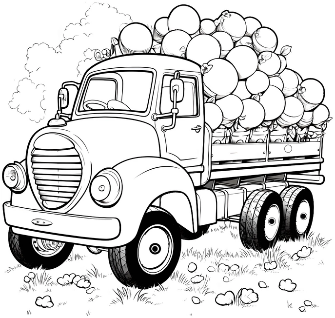 malvorlage-lkw-mit-obstbeladung-ausmalen
