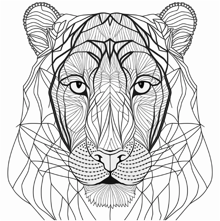 malvorlage-loewe-geometrische-muster-zum-ausmalen
