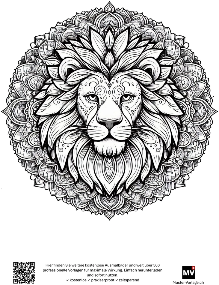 malvorlage-loewe-im-mandala-design