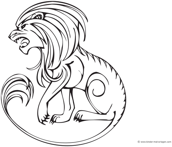 malvorlage-loewe-mit-maehne-und-dynamischem-ausdruck
