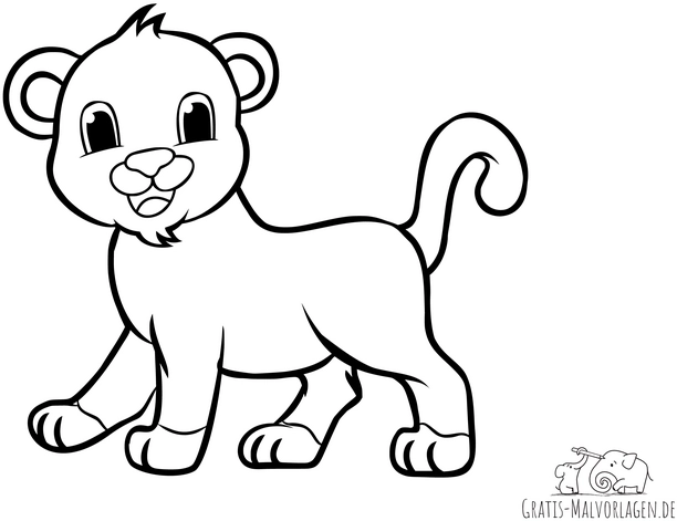 malvorlage-loewe-niedliches-design-fuer-kinder