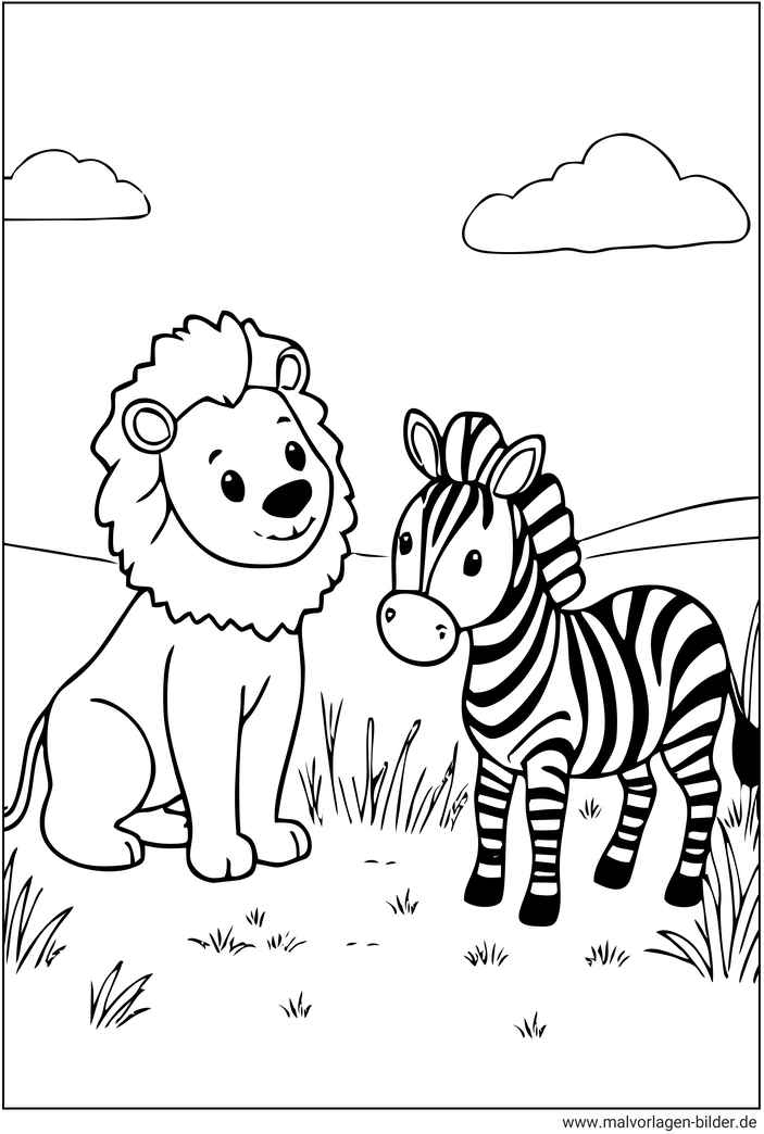 malvorlage-loewe-und-zebra