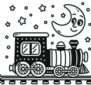 malvorlage-lokomotive-mond-und-sternen